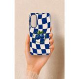 Vip Case Samsung A57 Uyumlu Yaban Mersini Desenli Silikon Kılıf - Galaxy A57 - Lacivert