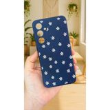 Vip Case Samsung Galaxy A35 ile Uyumlu, Mini Papatya Desenli, Silikon, Darbe Emici Kılıf, Lacivert