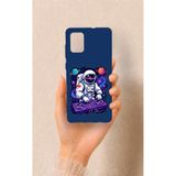 Vip Case Samsung Galaxy A71 Uyumlu Astronot DJ Desenli Silikon Kılıf, Lacivert