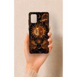 Vip Case Samsung Galaxy A71 Uyumlu Mistik Güneş Desenli Silikon Kılıf, Siyah