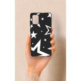 Vip Case Samsung Galaxy A71 Uyumlu Siyah Mega Star Desenli Silikon Kılıf