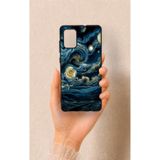 Vip Case Samsung Galaxy A71 Uyumlu Yıldızlı Gece Desenli Silikon Kılıf, Siyah