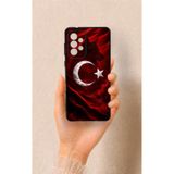 Vip Case Samsung Galaxy A73 Uyumlu Kurt Türk Bayrağı Desenli Silikon Kılıf, Siyah