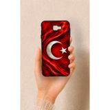 Vip Case Samsung Galaxy J7 Prime Uyumlu Türk Bayrağı Desenli Silikon Kılıf, Siyah