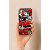 Vip Case Samsung Galaxy S21 FE Uyumlu Kırmızı Supra Desenli Silikon Kılıf