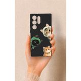 Vip Case Samsung Galaxy S23 Ultra Uyumlu Kedi Ekibi Desenli Silikon Kılıf, Siyah