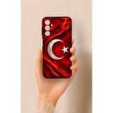 Vip Case Samsung M14 Uyumlu Türk Bayrağı Desenli Silikon Kılıf, Siyah