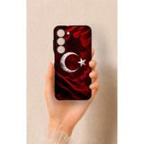 Vip Case Samsung S23 Uyumlu Kurt Türk Bayrağı Desenli Silikon Kılıf, Siyah