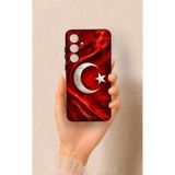 Vip Case Samsung S24FE Uyumlu Türk Bayrağı Desenli Silikon Kılıf, Siyah