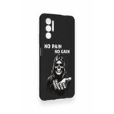 Vip Case Tecno Pova 3 Uyumlu No Pain No Gain Desenli Silikon Kılıf, Siyah