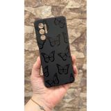 Vip Case Tecno Pova 3 Uyumlu Siyah Kelebek Desenli Silikon Darbe Emici Kılıf