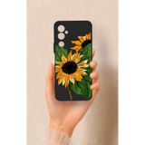 Vip Case Tecno Pova Neo 2 Uyumlu Ay Çiçeği Desenli Silikon Kılıf, Siyah