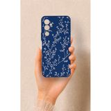 Vip Case Tecno Pova Neo 2 Uyumlu İnce Yaprak Dalı Desenli Silikon Kılıf, Lacivert