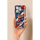 Vip Case Tecno Spark 10 Pro ile Uyumlu Amerikan Chevrolet Desenli Silikon Kılıf, Lacivert