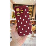Vip Case Tecno Spark 10 PRO ile Uyumlu, Beyaz Papatya Desenli, Silikon, Darbe Emici Rubber Kılıf, Bordo