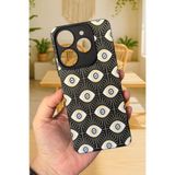 Vip Case Tecno Spark 10 PRO ile Uyumlu Evil Eye Desenli Silikon Darbe Emici Rubber Kılıf, Siyah