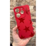 Vip Case Tecno Spark 10 PRO ile Uyumlu Kırmızı Star Silikon Darbe Emici Rubber Kılıf