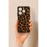Vip Case Tecno Spark 10 Pro ile Uyumlu Koyu Leopar Deri Desenli Silikon Kılıf