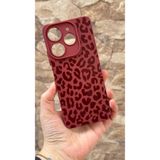 Vip Case Tecno Spark 10 PRO ile Uyumlu Leopar Desenli Silikon Darbe Emici Rubber Kılıf, Bordo