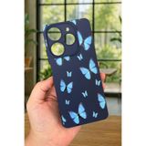 Vip Case Tecno Spark 10 PRO ile Uyumlu Mavi Kelebek Desenli Silikon Darbe Emici Rubber Kılıf
