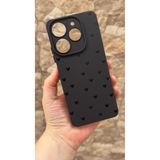 Vip Case Tecno Spark 10 PRO ile Uyumlu Mini Siyah Kalp Desenli Silikon Darbe Emici Rubber Kılıf