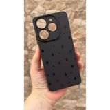 Vip Case Tecno Spark 10 PRO ile Uyumlu, Mini Siyah Yıldız Desenli, Silikon Darbe Emici Rubber Kılıf