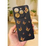 Vip Case Tecno Spark 10 PRO ile Uyumlu Turuncu Kelebek Desenli Silikon Darbe Emici Rubber Kılıf