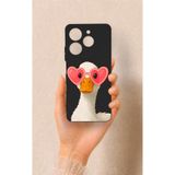 Vip Case Tecno Spark 10 Pro Uyumlu Aşık Ördek Desenli Silikon Kılıf, Siyah