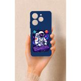 Vip Case Tecno Spark 10 Pro Uyumlu Astronot DJ Desenli Silikon Kılıf, Lacivert