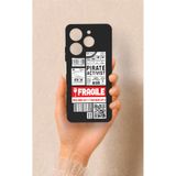 Vip Case Tecno Spark 10 Pro Uyumlu Fragile Desenli Silikon Kılıf, Siyah