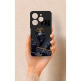 Vip Case Tecno Spark 10 Pro Uyumlu King Desenli Silikon Kılıf, Siyah