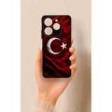 Vip Case Tecno Spark 10 Pro Uyumlu Kurt Türk Bayrağı Desenli Silikon Kılıf, Siyah