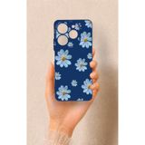 Vip Case Tecno Spark 10 Pro Uyumlu Mavi Papatya Desenli Silikon Kılıf