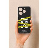 Vip Case Tecno Spark 10 Pro Uyumlu Off White Desenli Silikon Kılıf, Siyah