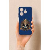 Vip Case Tecno Spark 10 Pro Uyumlu Pyramid Eye Desenli Silikon Kılıf, Lacivert