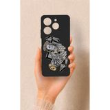 Vip Case Tecno Spark 10 Pro Uyumlu Self Made Desenli Silikon Kılıf, Siyah