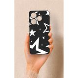 Vip Case Tecno Spark 10 Pro Uyumlu Siyah Mega Star Desenli Silikon Kılıf