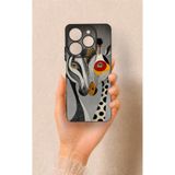 Vip Case Tecno Spark 10 Pro Uyumlu Zebra ve Zürafa Desenli Silikon Kılıf, Siyah