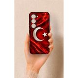 Vip Case Tecno Spark 40 Pro ile Uyumlu Türk Bayrağı Desenli Silikon Kılıf, Siyah