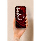 Vip Case Tecno Spark 40 Pro Uyumlu Kurt Türk Bayrağı Desenli Silikon Kılıf, Siyah