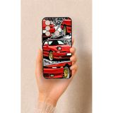 Vip Case Tecno Spark 8C Uyumlu Kırmızı Supra Desenli Silikon Kılıf