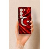 Vip Case Vivo V29 Uyumlu Türk Bayrağı Desenli Silikon Kılıf, Siyah