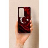 Vip Case Vivo V30 Uyumlu Kurt Türk Bayrağı Desenli Silikon Kılıf, Siyah