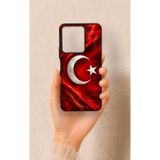 Vip Case Vivo Y35 Uyumlu Türk Bayrağı Desenli Silikon Kılıf, Siyah