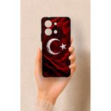 Vip Case Vivo Y36 Uyumlu Kurt Türk Bayrağı Desenli Silikon Kılıf, Siyah