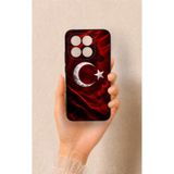 Vip Case Xiaomi Mi 15T 5G ile Uyumlu Kurt Türk Bayrağı Desenli Silikon Kılıf, Siyah