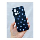 Vip Case Xiaomi Redmi Note 12 Pro 5G ile Uyumlu, Nazar Boncuk Desenli, Silikon, Darbe Emici, Rubber Kılıf, Siyah