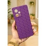 Vip Case Xiaomi Redmi Note 12 Pro 5G ile Uyumlu, Sarmaşık Desenli, Silikon, Darbe Emici, Rubber Kılıf, Mor