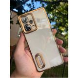 Vip Case Xiaomi Redmi Note 12 Pro (5g) Kamera Korumalı Şeffaf Logo Gösteren Kenarları Parlak Lüx Omega Kılıf - Redmi Note 12 Pro 5G - Gold
