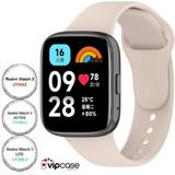 Vip Case Xiaomi Redmi Watch 3 Active ve Watch 3 Lite Uyumlu Akıllı Saat Bileklik Silikon Kordon - Krem
